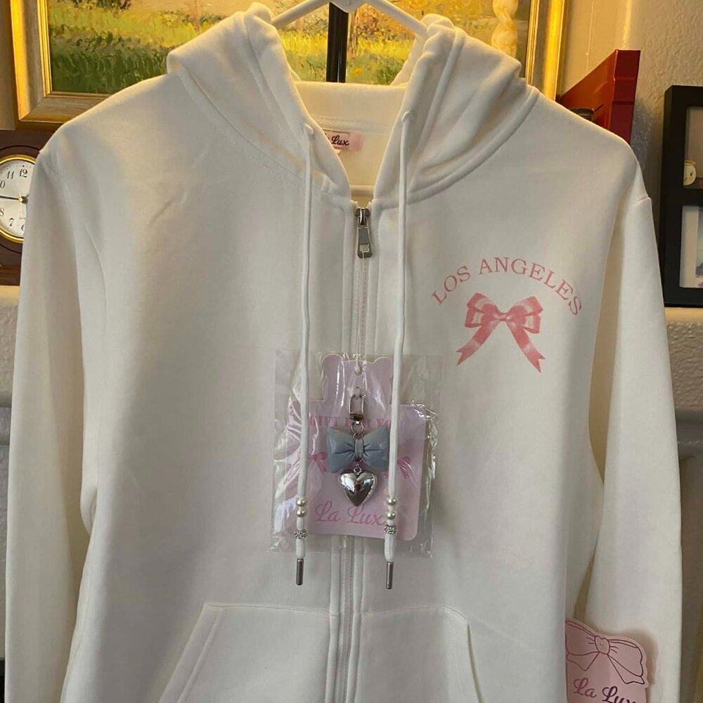 ZIP-UP HOODIE JACKET WITH 'CALIFORNIA ' PRINT